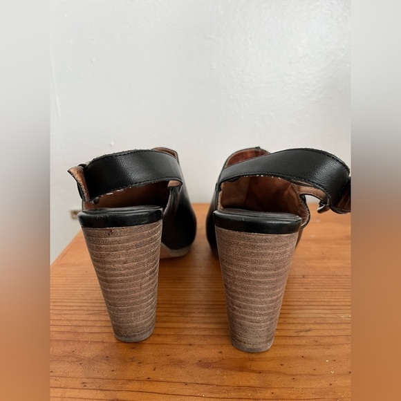 Madewell Saddle Black Leather Slingback Mule Stacked Heel - Picture 7 of 10